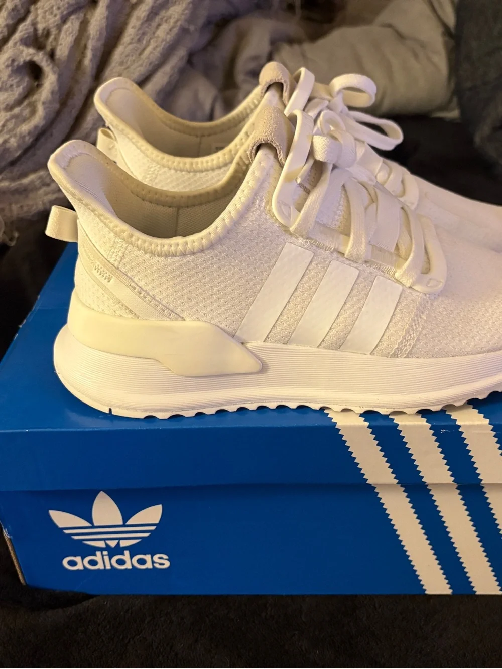 adidas Kids White U_Path Run Lightweight Sneakers